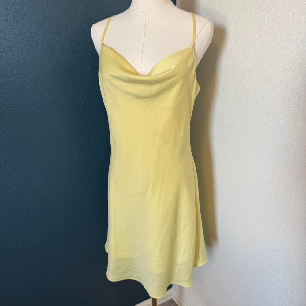 Altar'd State Butter‎ Yellow Cowl Neck Tank Mini Dress, Medium